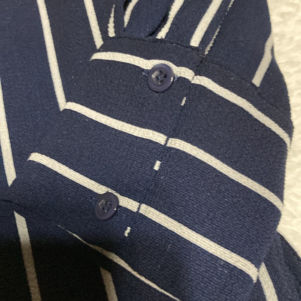Navy stripped ladies blouse - Picture 3 of 5